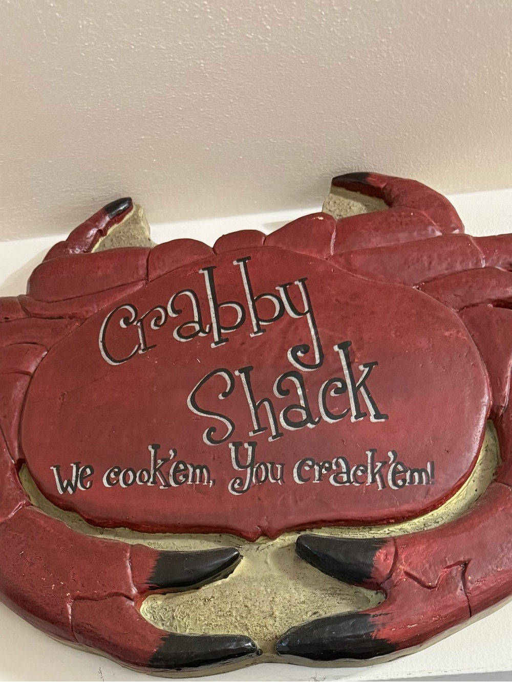 Crabby Shack Red Wall Decor Sign